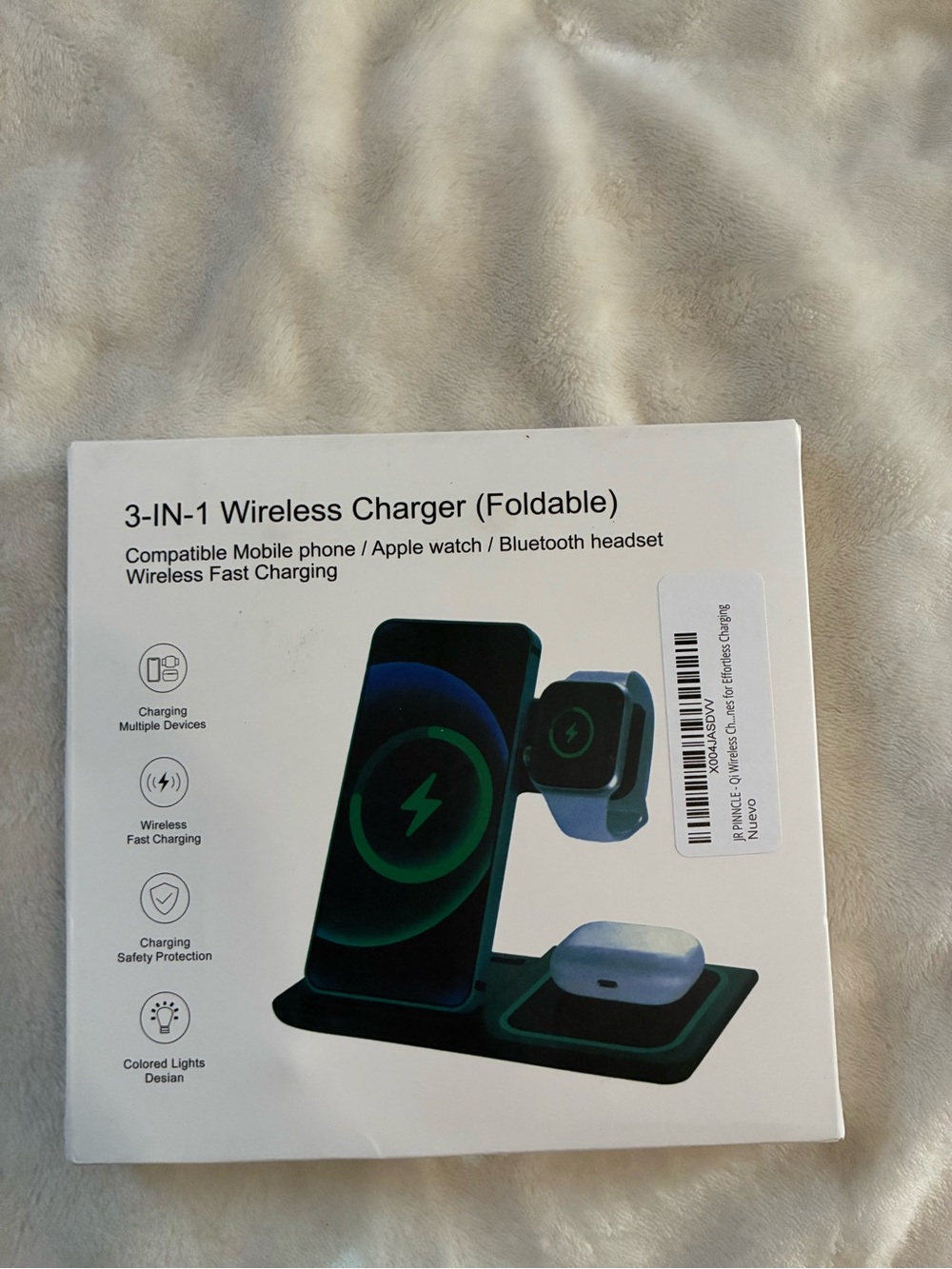3-in-1 Foldable Wireless Charger Stand - Black